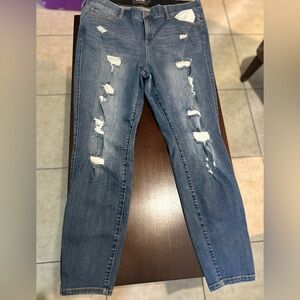Torrid Distressed Skinny Blue Jeans